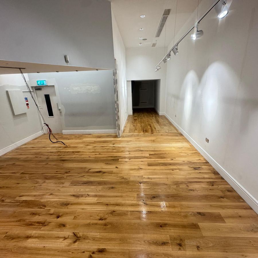 Pine floorboards after varnishing